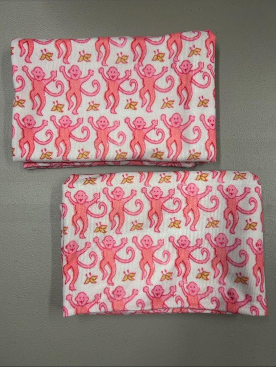 Roller Rabbit Other - 2 Roller Rabbit Pink Monkey with Banana Pillowcases Sham Pillow Covers Zip Up